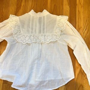 Free People Linen and eyelet blouse